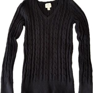 St. John’s Bay V-Neck Pullover Sweater Size ST Black